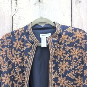 ColdWater Creek Mandarin Collar Tapestry Blazer Women's PXL